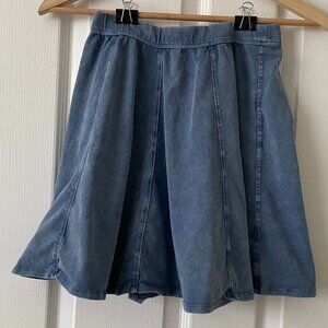 Abercrombie Denim Knit Swing Stretch Mini Skirt Size S
